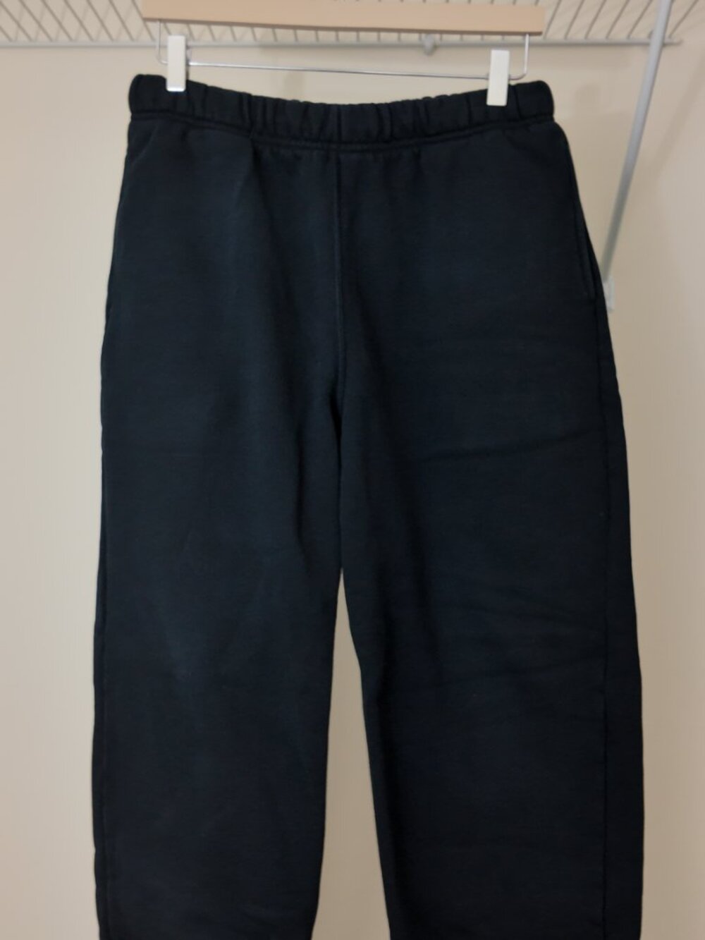 Men's Black Fleece Joggers with Elastic Waist